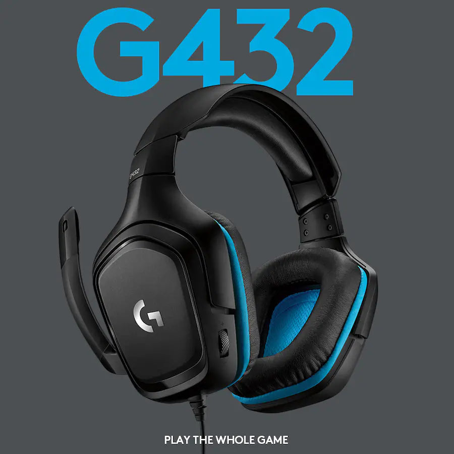Logitech G432 Cuffie da gioco con cavo, audio surround 7.1