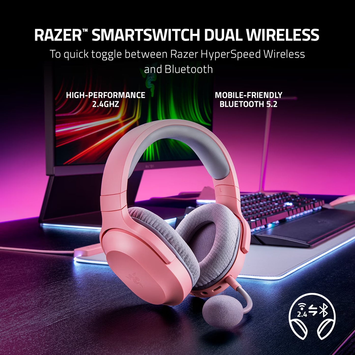 Cuffie da gioco Razer Barracuda X - Quartz