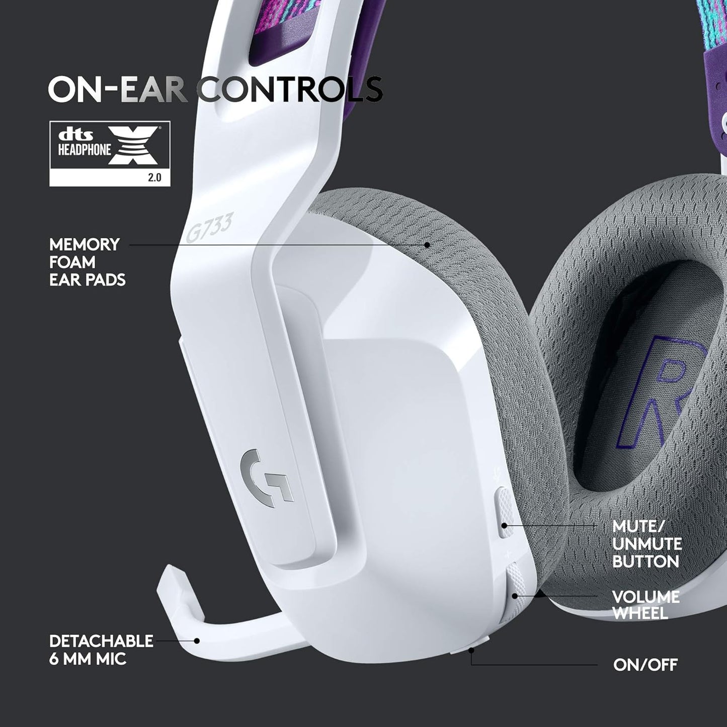 Logitech G733 Cuffie da gioco wireless LIGHTSPEED