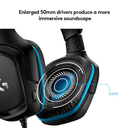 Logitech G432 Cuffie da gioco con cavo, audio surround 7.1