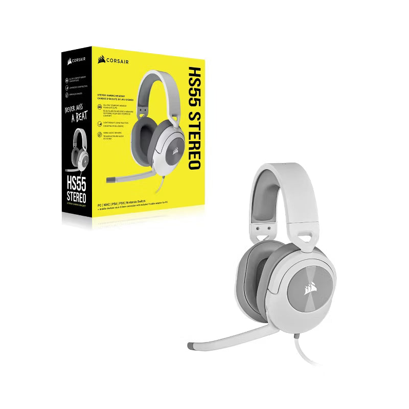 Corsair Cuffie da gioco con cavo HS55 SURROUND — Bianco