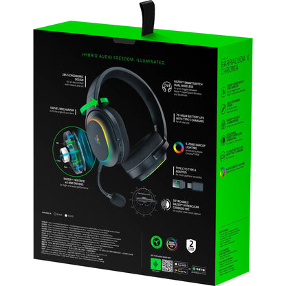 Cuffie da gioco Razer Barracuda X Chroma - Nero